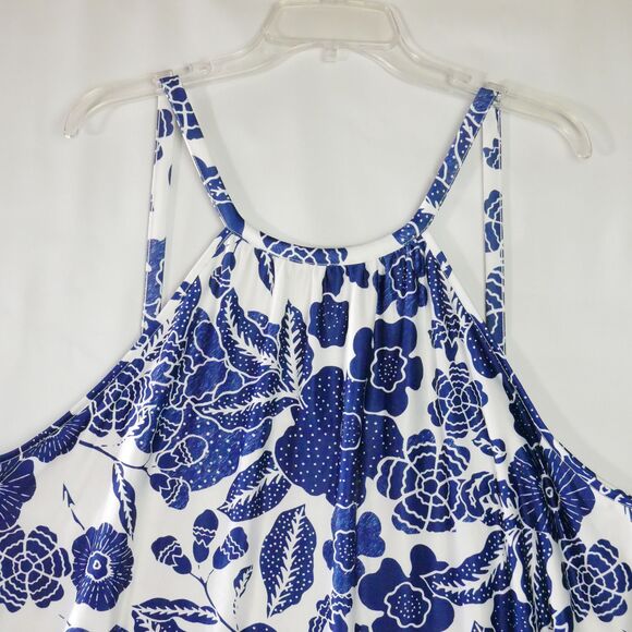 LoveU Dear Women’s Size 3XL Tank Top Blue And White Floral Print - Picture 2 of 9